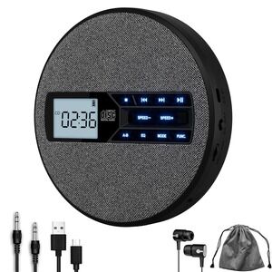 NWT Portable CD Player Rechargeable Dual Speakers Anti Skip USB AUX LCD Black